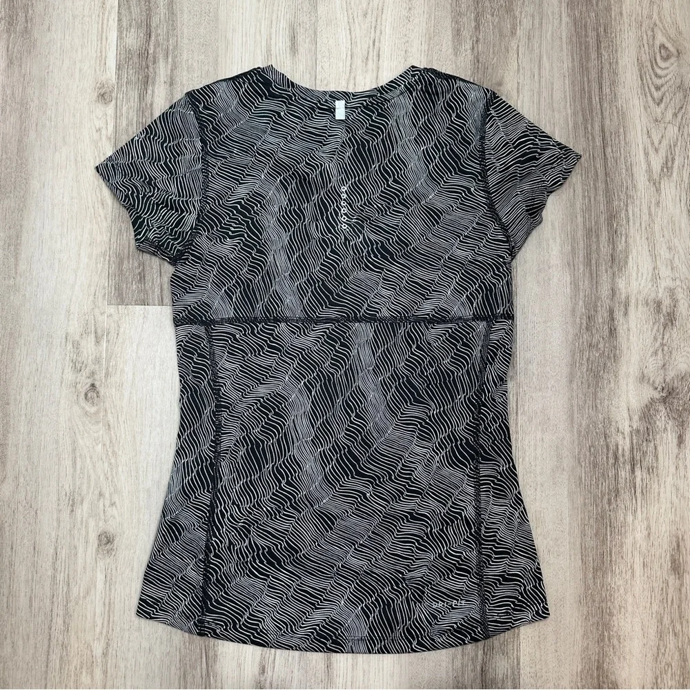 Nike Running Dri-Fit‎ Patterned Fitted T-Shirt Black/White Size XS